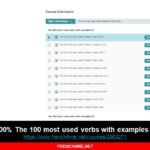 French video course: 100% The 100 most used verbs with examples