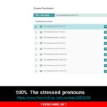 French video course: 100% The stressed pronouns