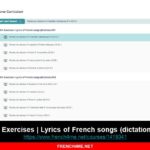 French video course: 100% Exercises | Lyrics of French songs (dictation)