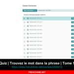 Le cours de français du jour I Quiz | Trouvez le mot dans la phrase | Tome 1